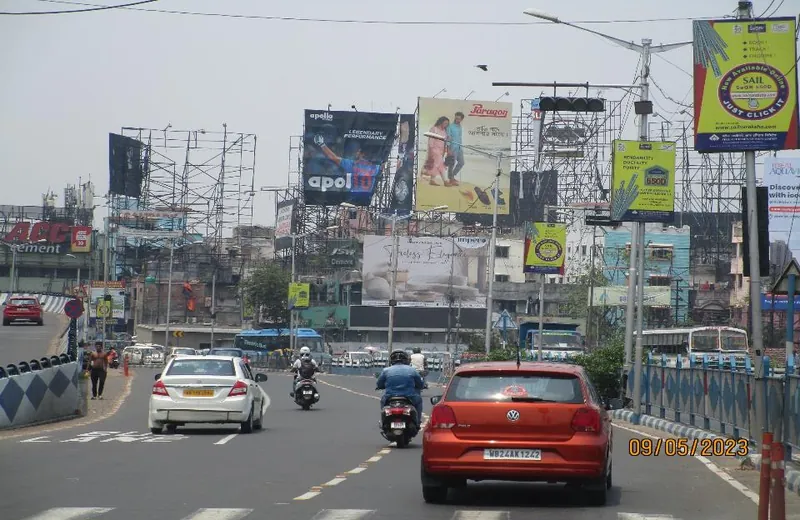 Hoardings over a city arterial road