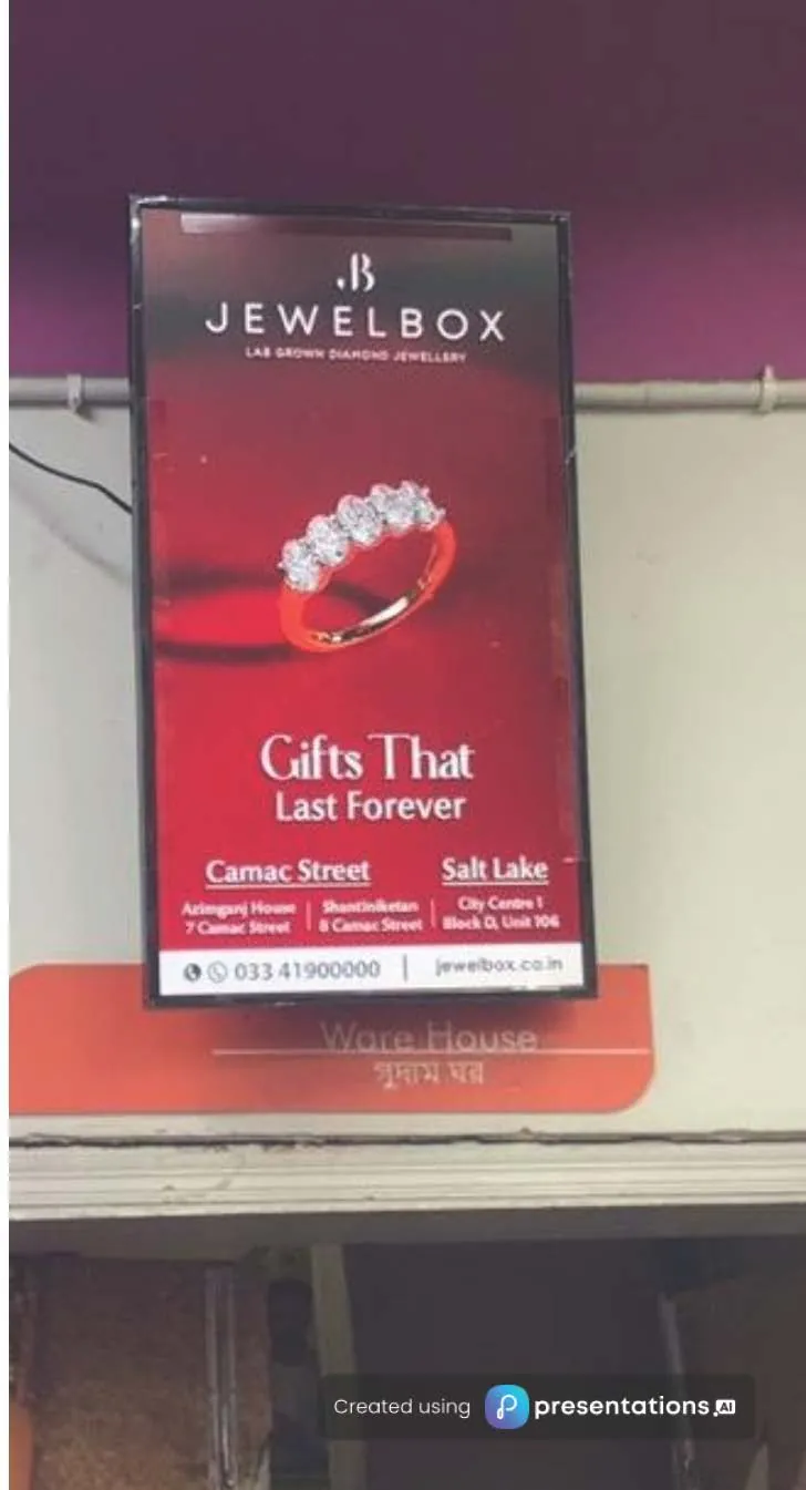 Vertical RetailVision screen playing an ad in store